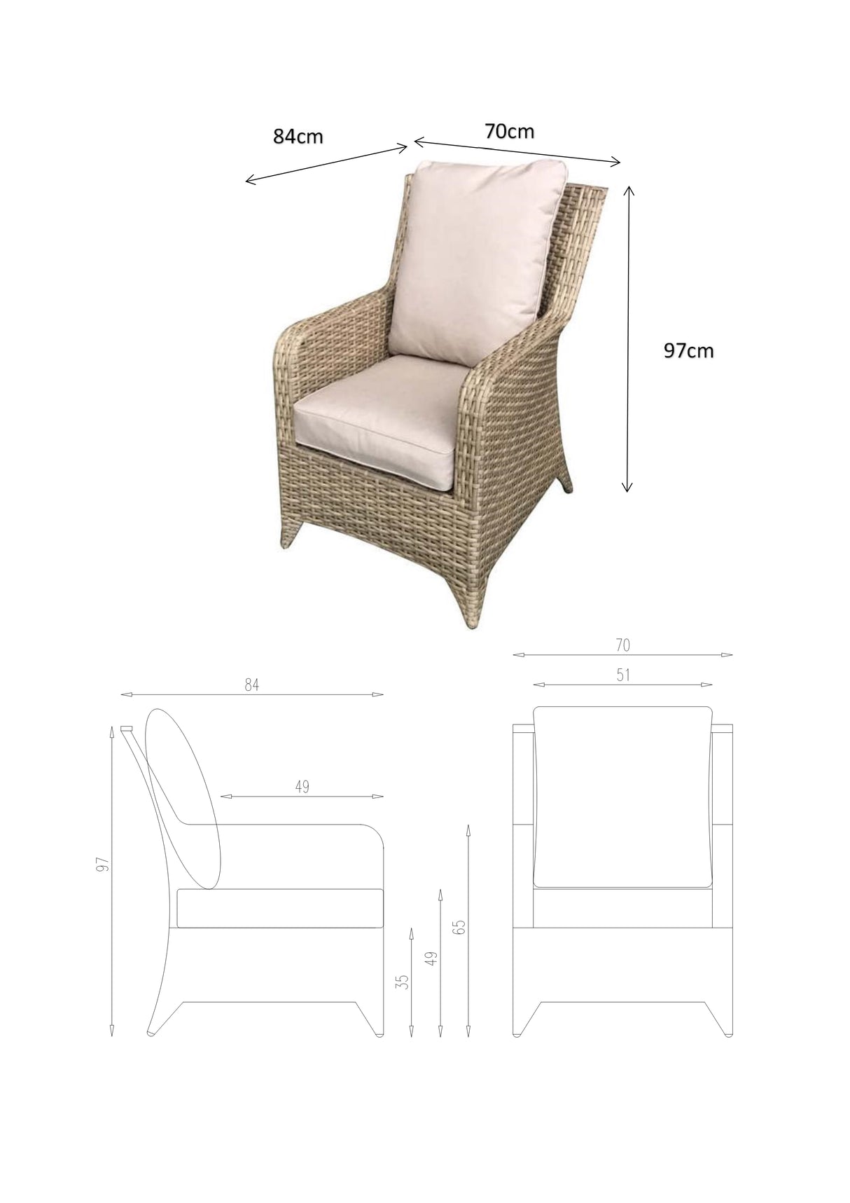 Signature Weave Sarah Four-Seat Sofa Set with High Coffee Table in - Grey