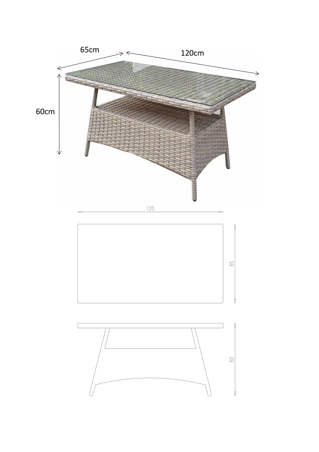 Signature Weave Sarah Four-Seat Sofa Set with High Coffee Table in - Grey