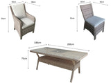 Signature Weave Alexandra 8-Seat Rectangular Glass Top Table Only