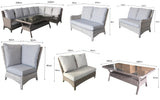 Signature Weave Alexandra Large Corner Dining Table Set with Sofa and 3 Chairs