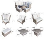 Signature Weave Alexandra Corner Sofa Dining Set with Lift Table and 2 Ottomans