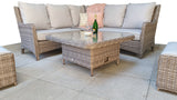 Signature Weave Alexandra Corner Sofa Dining Set with Lift Table and 2 Ottomans