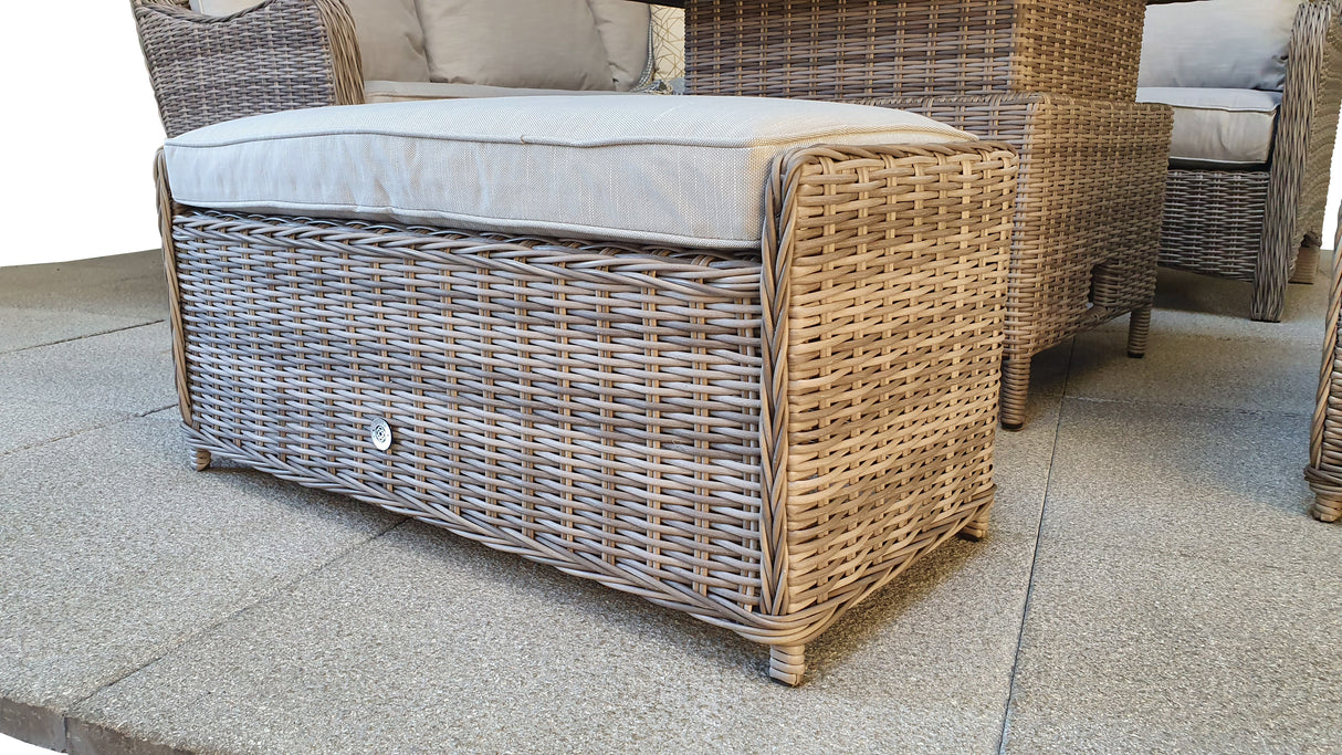 Signature Weave Alexandra Corner Sofa Dining Set with Lift Table and 2 Ottomans