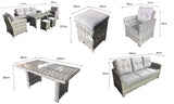 Signature Weave Amy Dining Table Set with 3-Seater Sofa, Table and 2 Chairs