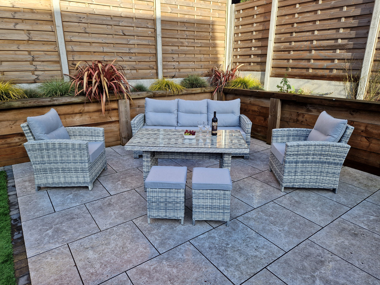 Signature Weave Amy Dining Table Set with 3-Seater Sofa, Table and 2 Chairs