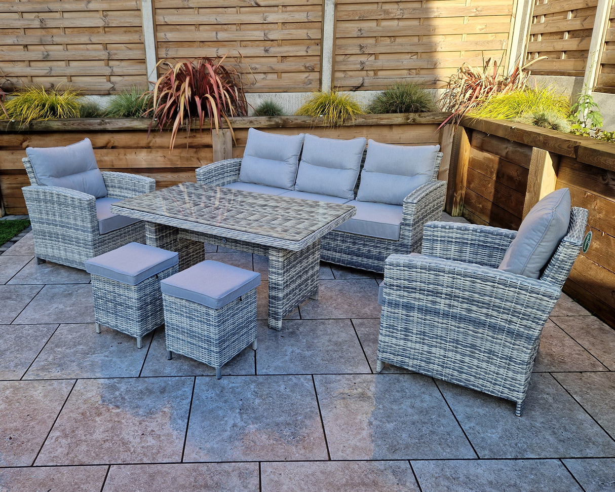 Signature Weave Amy Dining Table Set with 3-Seater Sofa, Table and 2 Chairs