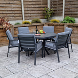 Signature Weave Bettina Hexagon Dining Table Set with 6 Chairs
