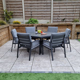 Signature Weave Bettina Hexagon Dining Table Set with 6 Chairs