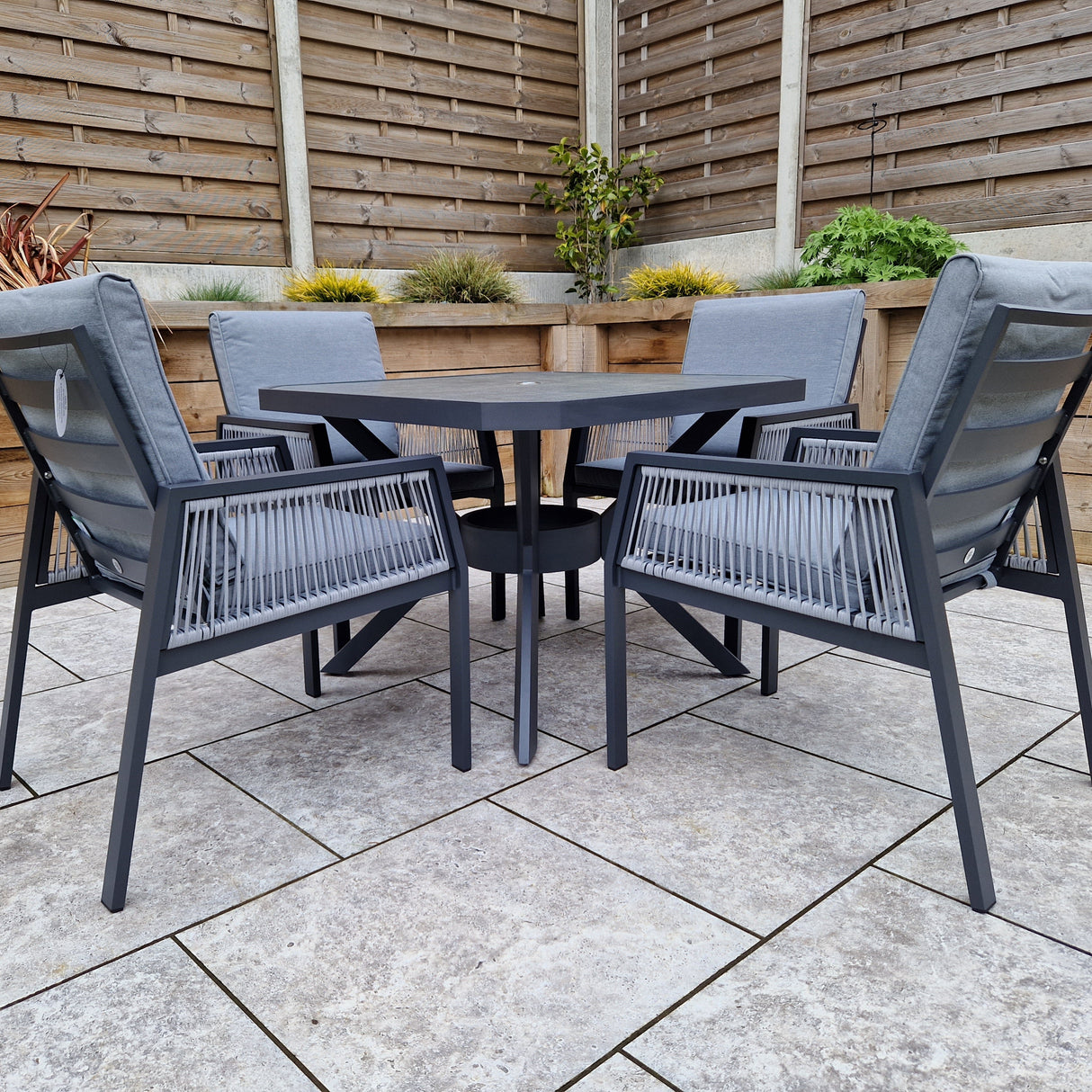 Signature Weave Bettina Square Dining Table Set with 4 Chairs