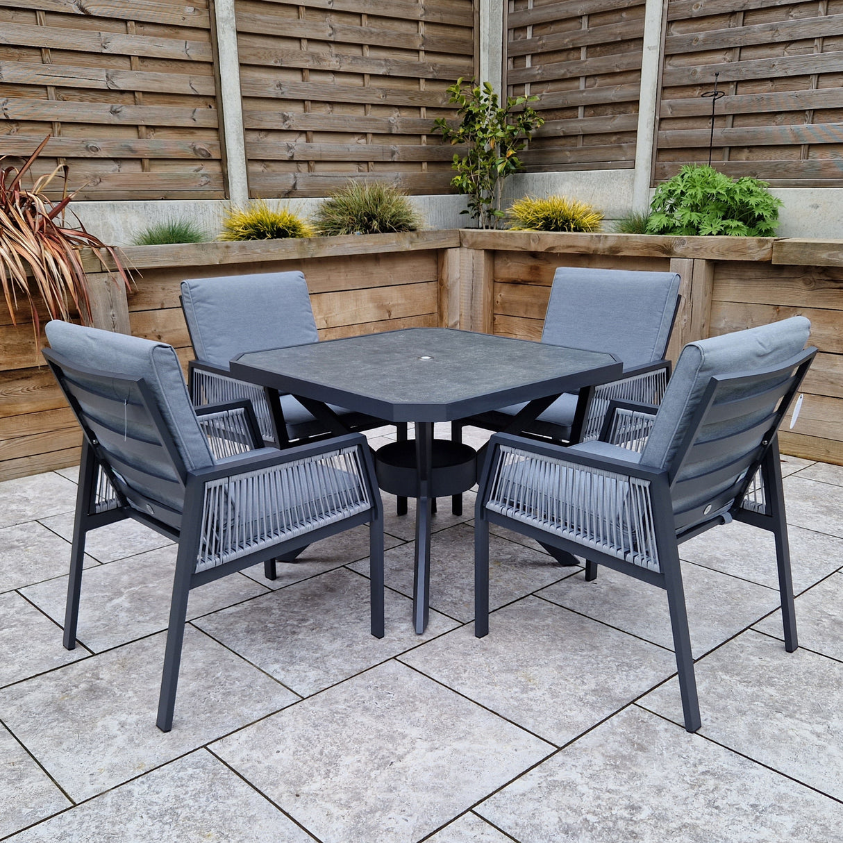 Signature Weave Bettina Square Dining Table Set with 4 Chairs