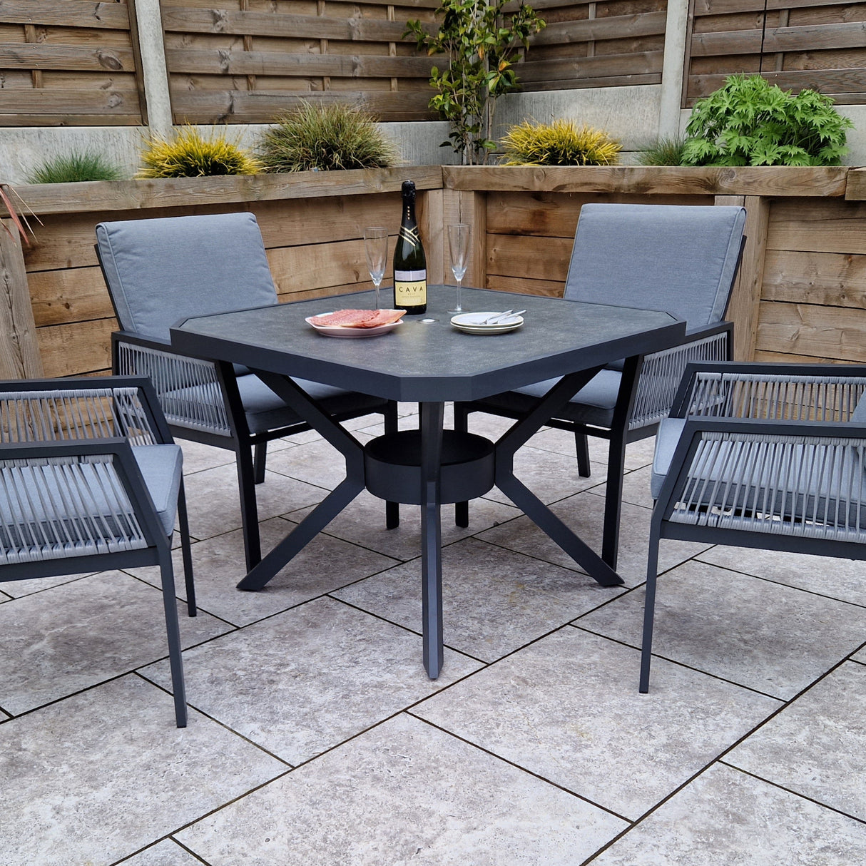 Signature Weave Bettina Square Dining Table Set with 4 Chairs