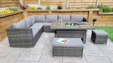 Signature Weave Catalina Modular Corner Sofa Dining Set with Ice Bucket Table and 2 Ottomans