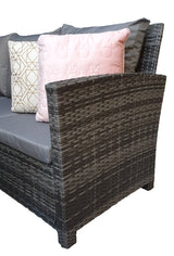 Signature Weave Charlotte Corner Sofa Dining Set with HDPE Wood Effect Lift Table and 3 Ottomans