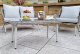 Signature Weave Danielle 4-Seat Sofa Set with 2 Armchairs and Glass Top Coffee Table