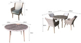 Signature Weave Danielle 4-Seat Dining Table Set with 4 Chairs and Round Glass Top Table
