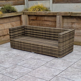 Signature Weave Georgia Corner Sofa Set with Glass Top Coffee Table - Mixed Brown