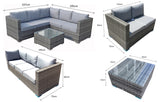 Signature Weave Georgia Corner Sofa Set with Glass Top Coffee Table - Mixed Brown