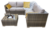 Signature Weave Georgia Corner Sofa Set with Ice Bucket Coffee Table - Mixed Brown