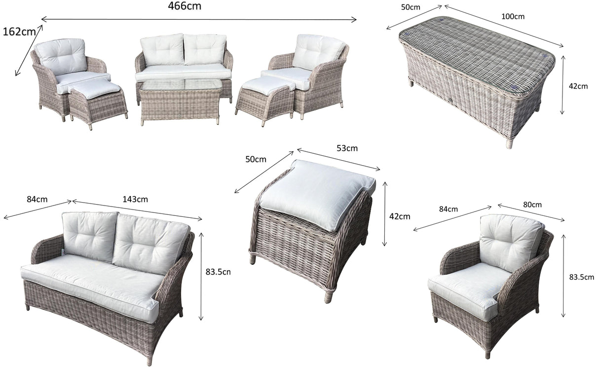 Signature Weave Harriet 2-Seat Sofa Set with Glass Top Coffee Table