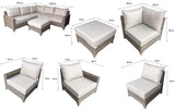 Signature Weave Helena Modular Corner Sofa Set with Glass Top Coffee Table