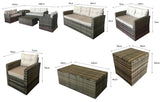 Signature Weave Holly 6-Seat Sofa Set with 2 Storage Tables - Grey