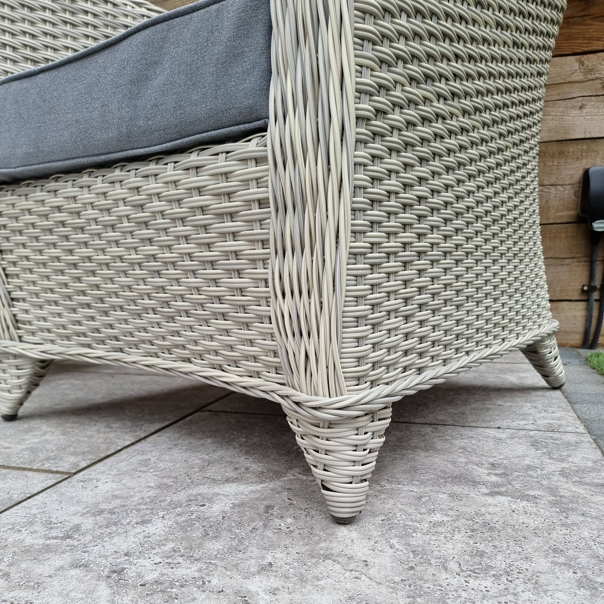 Signature Weave Meghan Armchair Lounge Set with Glass Top Side Table