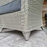 Signature Weave Meghan Armchair Lounge Set with Glass Top Side Table