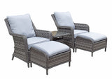 Signature Weave Mia Lounge Chair Set with Glass Top Side Table