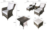 Signature Weave Mia Lounge Chair Set with Glass Top Side Table