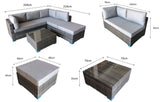 Signature Weave Savannah Corner Sofa Set with Chaise and Glass Top Coffee Table - Nature/Brown