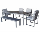 Signature Weave Alarna Dining Table Set with Bench & 4 Chairs