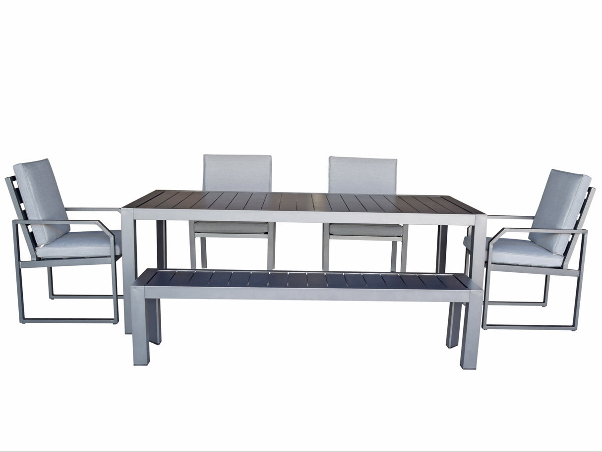 Signature Weave Alarna Dining Table Set with Bench & 4 Chairs