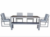 Signature Weave Alarna Dining Table Set with Bench & 4 Chairs