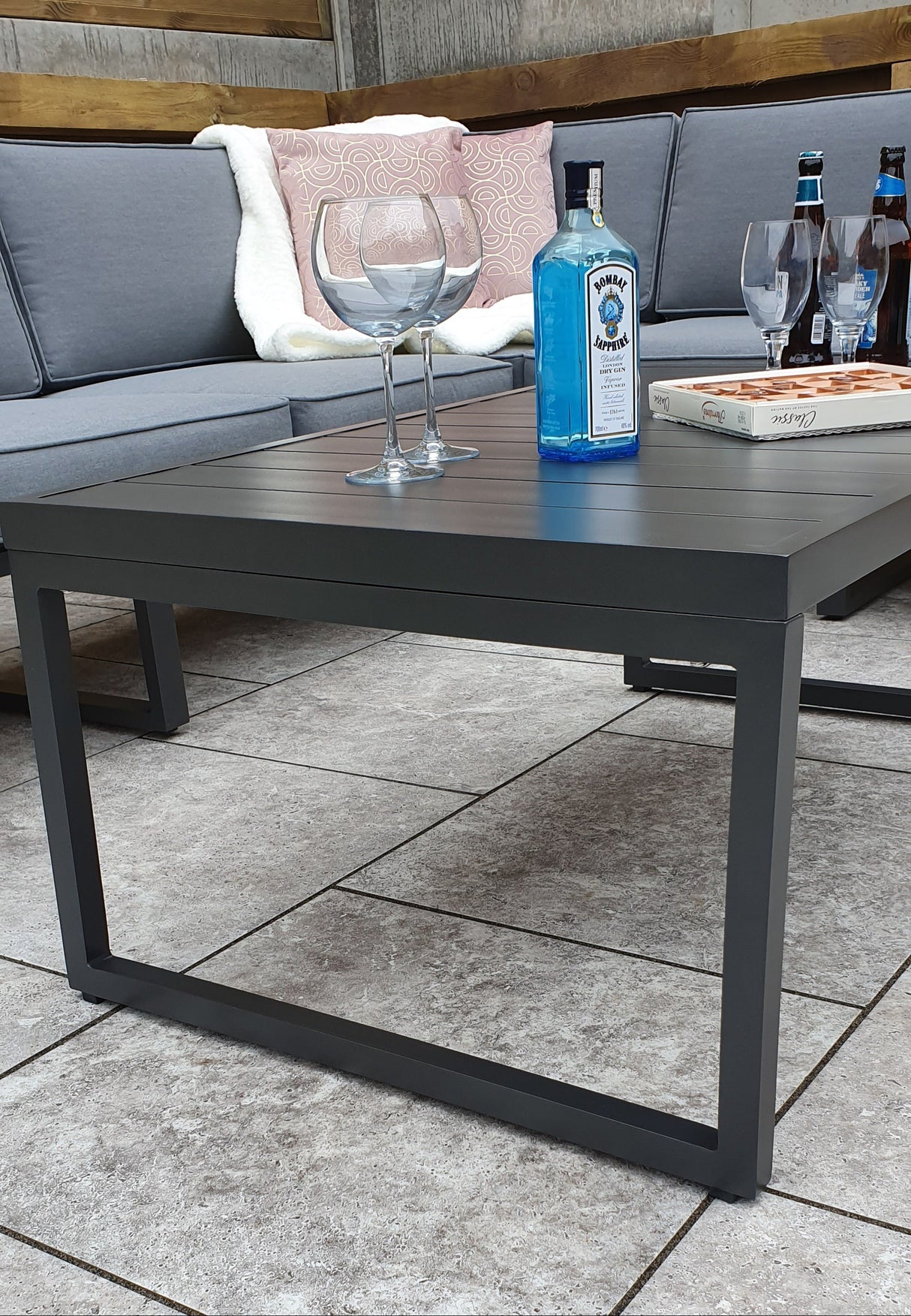 Signature Weave Alarna Corner Sofa Set with Coffee Table and Armchair - Grey