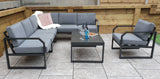 Signature Weave Alarna Corner Sofa Set with Coffee Table and Armchair - Grey