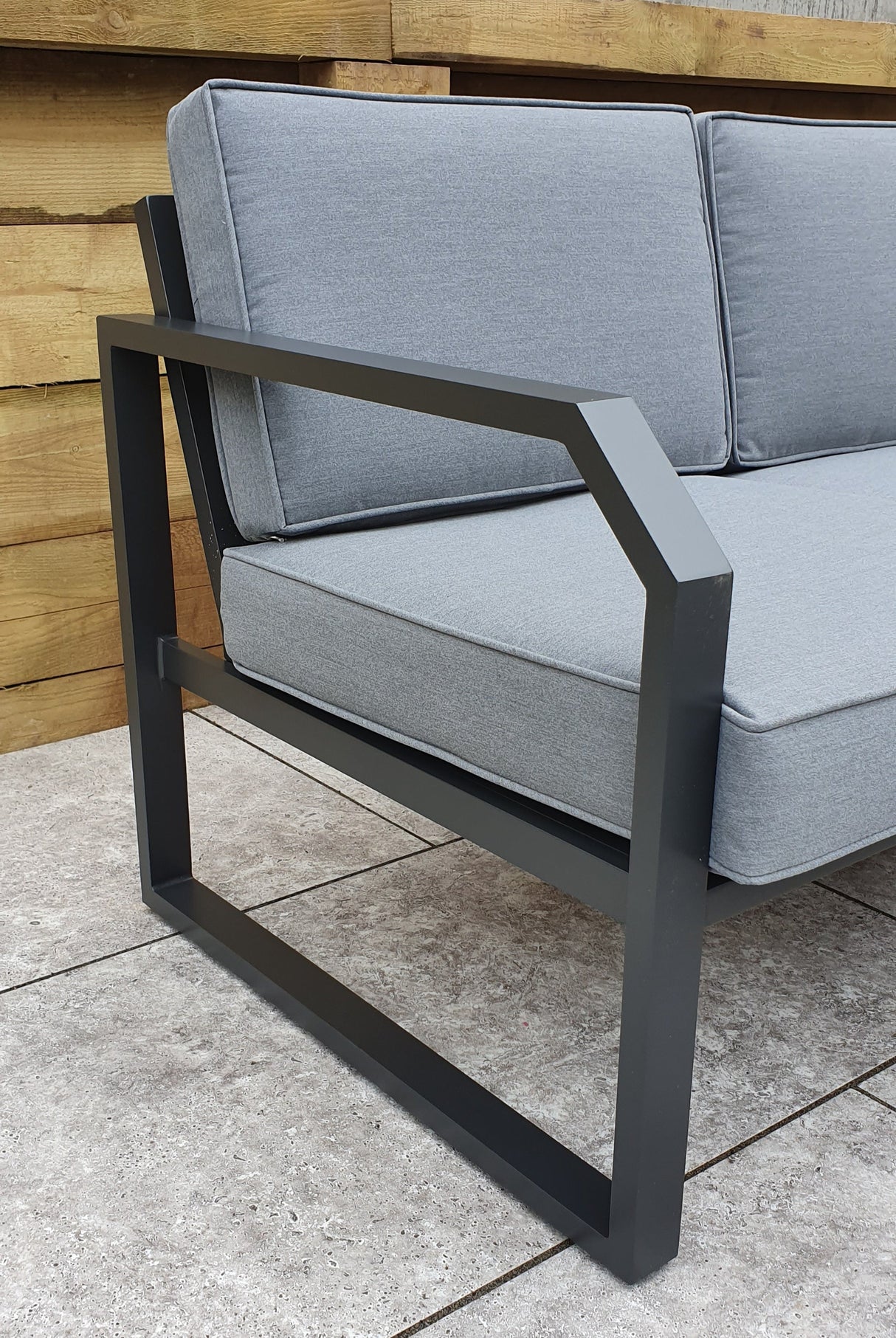 Signature Weave Alarna Corner Sofa Set with Coffee Table and Armchair - Grey