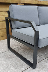 Signature Weave Alarna Corner Sofa Set with Coffee Table and Armchair - Grey