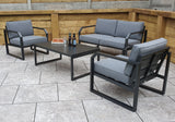 Signature Weave Alarna Corner Sofa Set with Coffee Table and 2 Armchairs - Grey
