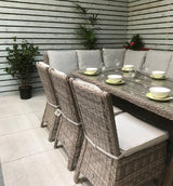 Signature Weave Alexandra Large Corner Dining Table Set with Sofa and 3 Chairs