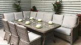 Signature Weave Alexandra Large Corner Dining Table Set with Sofa and 3 Chairs
