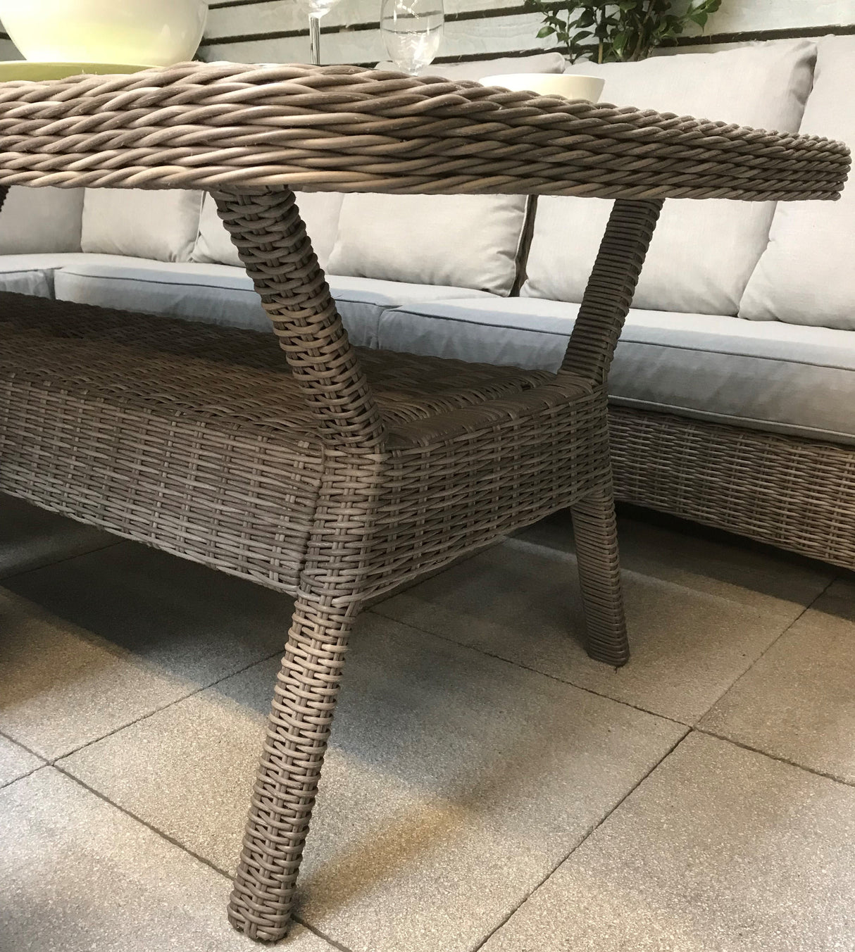 Signature Weave Alexandra Large Corner Dining Table Set with Sofa and 3 Chairs