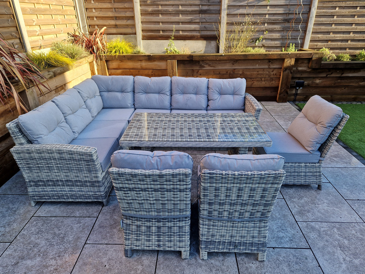 Signature Weave Amy Corner Dining Table Set with Sofa and 3 Chairs