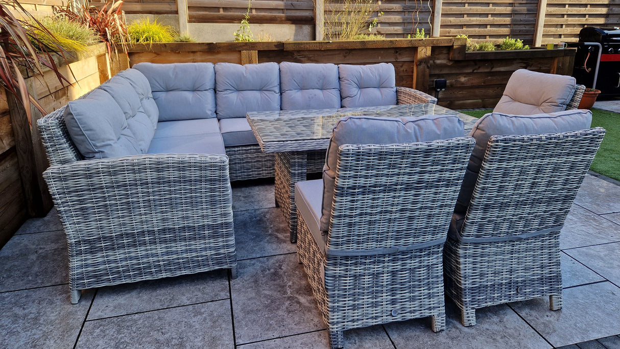 Signature Weave Amy Corner Dining Table Set with Sofa and 3 Chairs