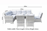 Signature Weave Amy Corner Dining Table Set with Sofa and 3 Chairs