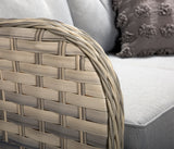 Signature Weave Constance Large Corner Sofa Dining Set with Glass Top Table and 2 Ottomans
