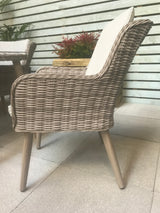 Signature Weave Danielle 6-Seat Dining Table Set with 6 Chairs and Rectangular Glass Top Table