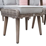 Signature Weave Danielle Corner Sofa Dining Set with Glass Top Table and 2 Ottomans