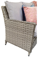Signature Weave Edwina Corner Sofa Dining Set with Ice Bucket Lift Table and 3 Ottomans - Wicker Special Grey