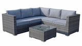 Signature Weave Georgia Corner Sofa Set with Ice Bucket Coffee Table - Grey