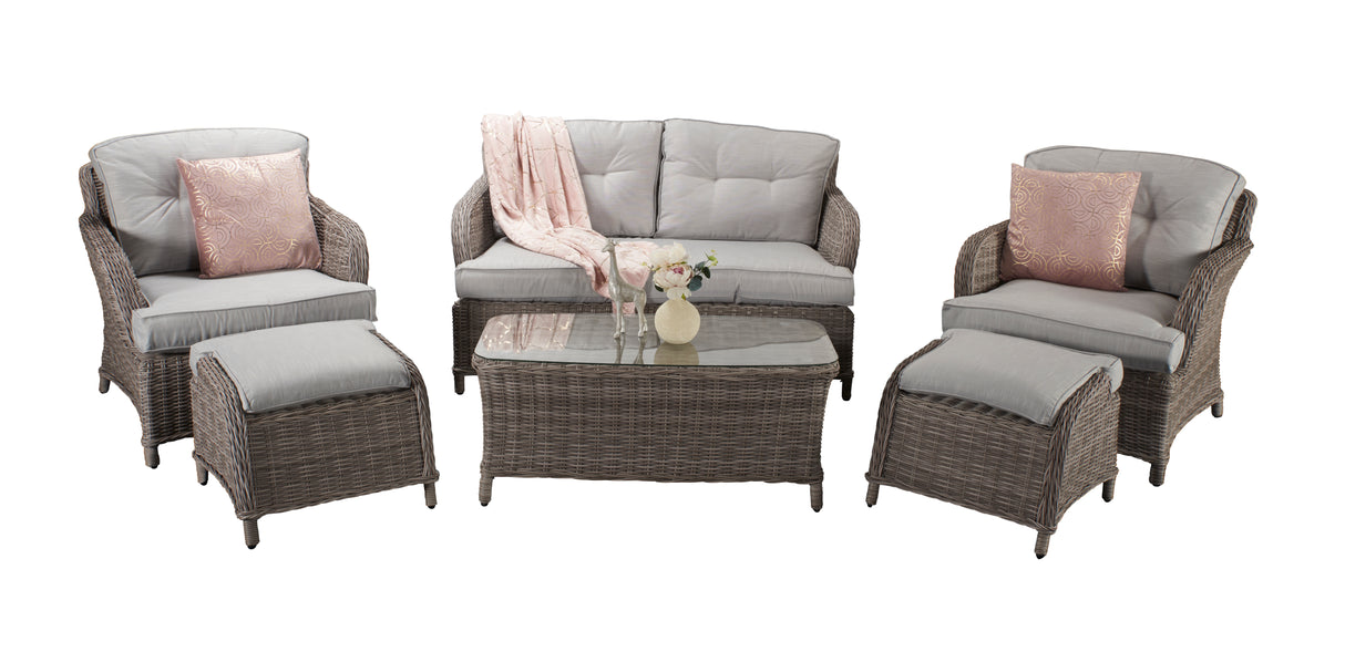 Signature Weave Harriet 2-Seat Sofa Set with Glass Top Coffee Table